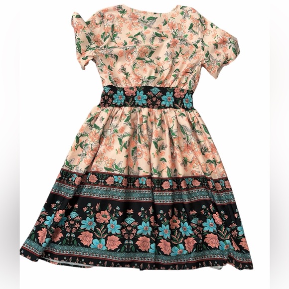 Anna-Kaci smocked waist bohemian dress sz S - Picture 2 of 4